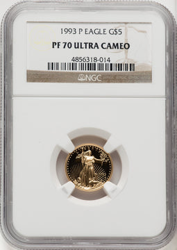 1993-P Gold American Eagle Brown Label 4-Coin Set NGC PF70