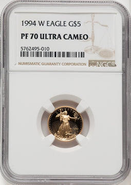 1994-W Gold American Eagle Brown Label 4-Coin Set NGC PF70