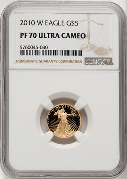 2010-W Gold American Eagle Brown Label 4-Coin Set NGC PF70