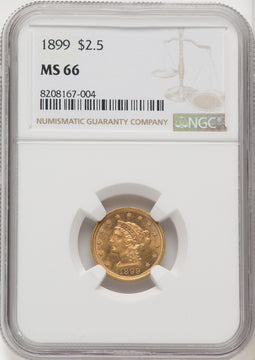 1899 $2.50 Liberty Quarter Eagle NGC MS66 (769208008)