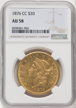 1876-CC $20 Liberty Double Eagle NGC AU58 (769563058)