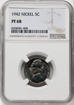 1942 5C TYPE 1 Proof Jefferson Nickel NGC PR68 (769374005)