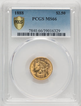 1888 $2.50 Liberty Quarter Eagle PCGS MS66