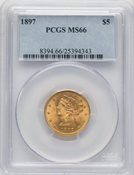 1897 $5 Liberty Half Eagle PCGS MS66