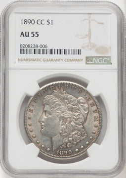 1890-CC Morgan Dollar NGC AU55