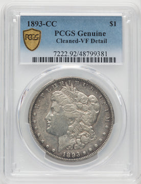 1893-CC Genuine Morgan Dollar Genuine PCGS VF20
