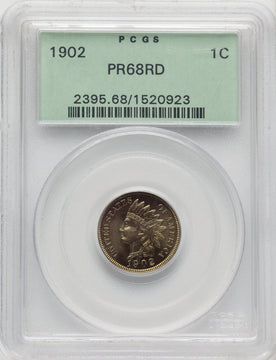 1902 1C RD Proof Indian Cent PCGS PR68