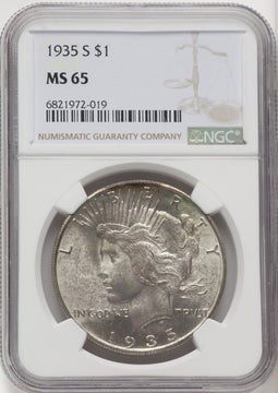 1935-S Peace Dollar NGC MS65
