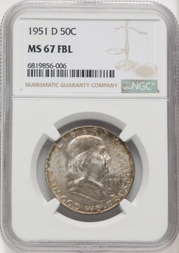 1951-D 50C FL Franklin Half Dollar NGC MS67 (506595106)