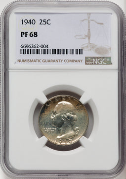1940 25C Proof Washington Quarter NGC PR68 (506595077)