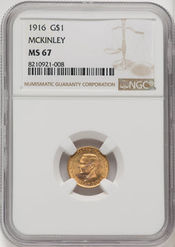 1916 G$1 McKinley Commemorative Gold NGC MS67 (769927021)