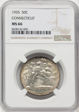 1935 50C Connecticut Commemorative Silver NGC MS66 (770048030)