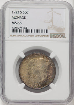 1923-S 50C Monroe Commemorative Silver NGC MS66 (770048031)