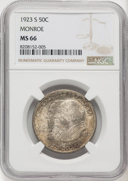 1923-S 50C Monroe Commemorative Silver NGC MS66 (770048033)