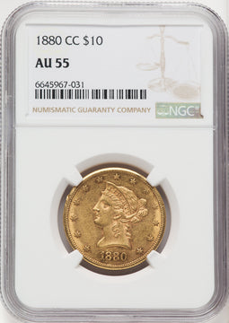 1880-CC $10 Liberty Eagle NGC AU55 (177137001)