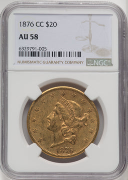 1876-CC $20 Liberty Double Eagle NGC AU58 (769947049)
