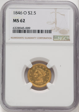 1846-O $2.50 Liberty Quarter Eagle NGC MS62 (769947031)