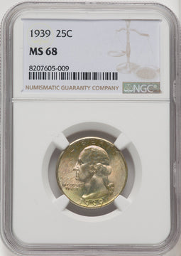 1939 25C Washington Quarter NGC MS68 (769947075)