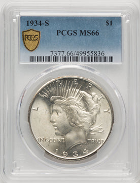 1934-S Peace Dollar PCGS MS66