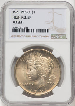 1921 Peace Dollar NGC MS66