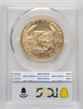 1986 $50 One-Ounce Gold Eagle Blue Gradient PCGS MS70 (768247001)