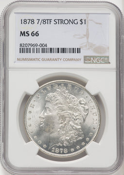 1878 7/8TF STRONG Morgan Dollar NGC MS66