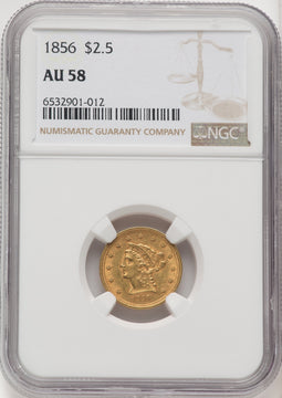 1856 $2.50 Liberty Quarter Eagle NGC AU58 (506582017)