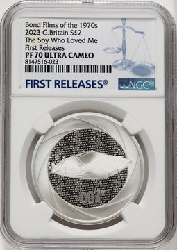 2023 G. Britain James Bond 007 Silver Coin NGC PF70