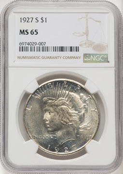 1927-S Peace Dollar NGC MS65