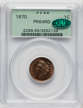 1870 1C Proof Indian Cent PCGS PR64