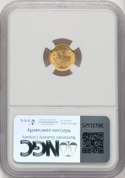 1853 G$1 Gold Dollar NGC MS66+