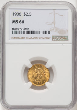 1906 $2.50 Liberty Quarter Eagle NGC MS66 (910480061)