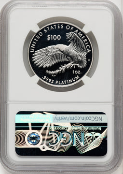 2018-W $100 One Ounce Platinum Eagle Life First Strike FR Blue NGC PF70