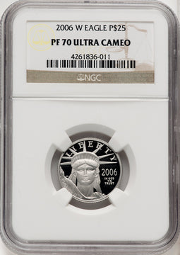 2006-W $25 Quarter-Ounce Platinum Eagle Statue of Liberty Brown Label NGC PF70 (770462059)