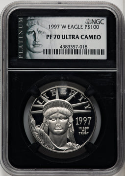 1997-W $100 One-Ounce Platinum Eagle Statue of Liberty NGC PF70 (770462024)