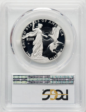2015-W $100 One-Ounce Platinum EagleFirst Day of Issue FDI Blue Gradient PCGS PR70