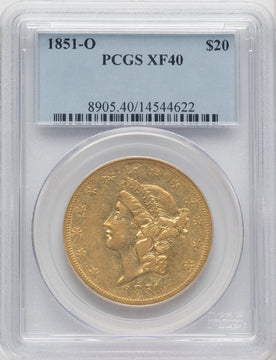 1851-O $20 Liberty Double Eagle PCGS XF40 (770582030)