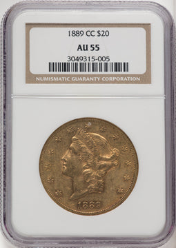 1889-CC $20 Liberty Double Eagle NGC AU55 (770582054)