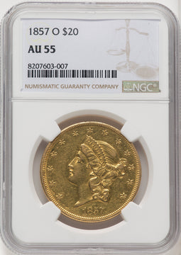 1857-O $20 Liberty Double Eagle NGC AU55 (770677010)