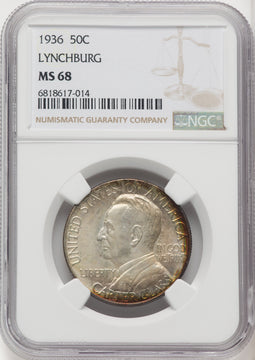1936 50C Lynchburg Commemorative Silver NGC MS68 (770677038)