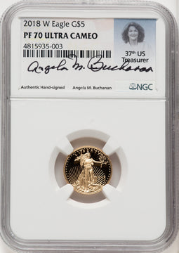 2018-W $5 Tenth Ounce Gold Eagle NGC PF70 (770587010)