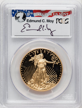 2015-W One-Ounce Gold Eagle First Day of Issue - Washington Moy Signature PCGS PR70
