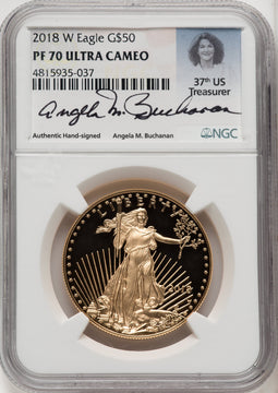 2018-W $50 One Ounce Gold Eagle NGC PF70 (770587003)