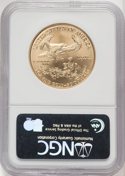 2006-W $50 One-Ounce Gold Eagle 20th Anniversary NGC MS70