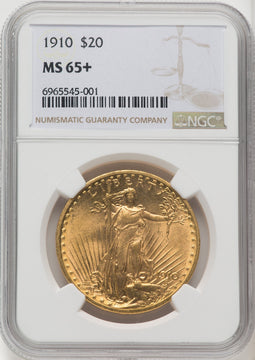 1910 $20 Saint-Gaudens Double Eagle NGC MS65+