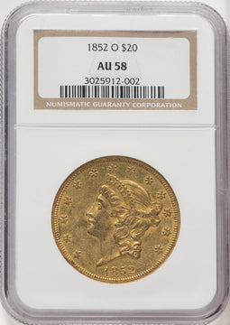 1852-O $20 Liberty Double Eagle NGC AU58 (769904050)