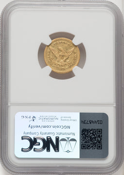 1850 $2.50 Liberty Quarter Eagle NGC AU53