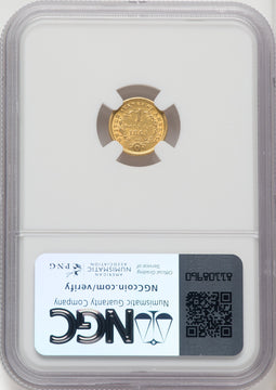 1853-O G$1 Gold Dollar NGC AU58