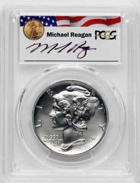 2020-W Palladium Eagle 1 oz Burnished FDI Reagan Legacy Series Michael Reagan PCGS MS70