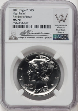 2021 Palladium Eagle 1 oz FDI Adolph Weinman NGC MS70